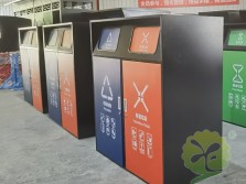戶外搖擺蓋鍍鋅板分類垃圾箱